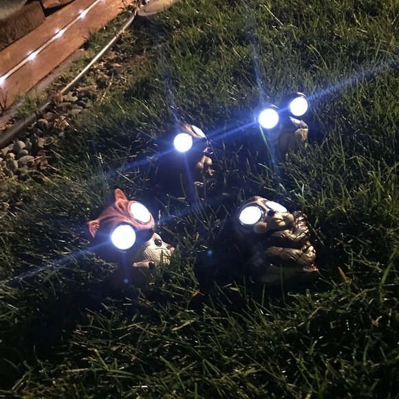 Set of 4 Solar Light Animal Garden Décor Outdoor - Picture 7 of 12